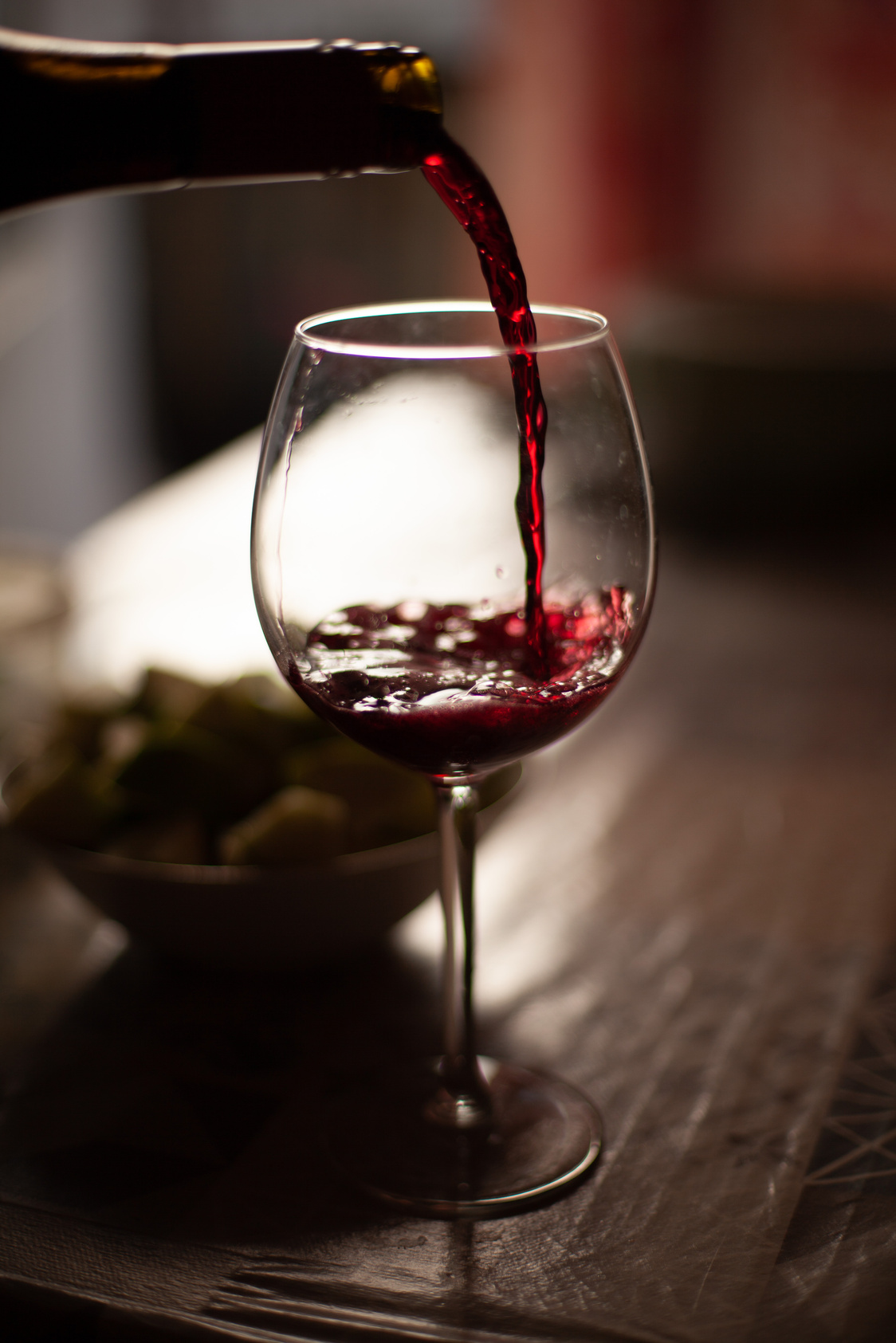 Clear Wine Glass With Red Wine